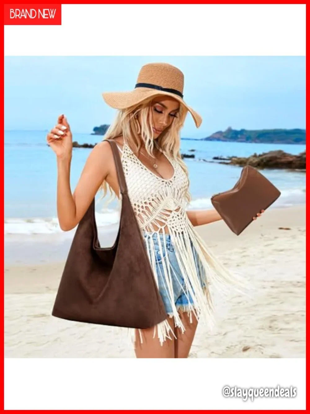 Vegan Leather 2-Piece Purse Set, Slouchy Hobo & Tote Bags